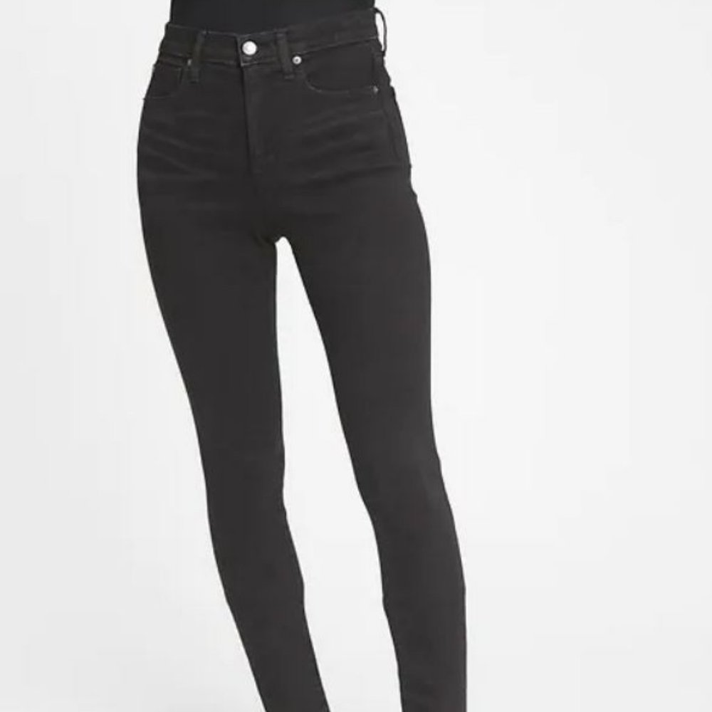 GAP True Skinny High Rise Black Jeans (short)
